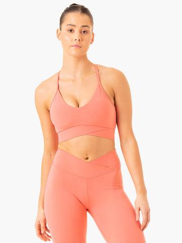 Ryderwear Women Sports Bra Serene Cross Over Women's Sports Bra Rose Pink | CA1928UT