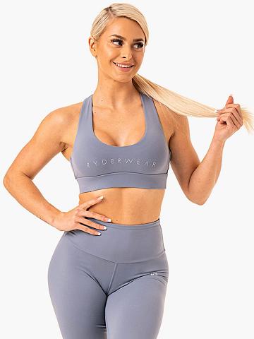 Ryderwear Women Sports Bra Staples Cross Over Women's Sports Bra Steel Grey | CA1791MA