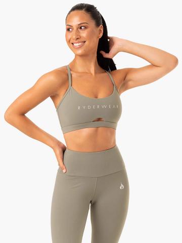 Ryderwear Women Sports Bra Staples Women's Sports Bra Khaki | CA1724AP