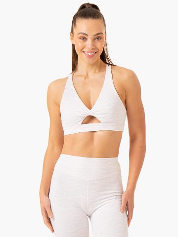 Ryderwear Women Sports Bra Transform Twist Women's Sports Bra White Zebra | CA1924EX