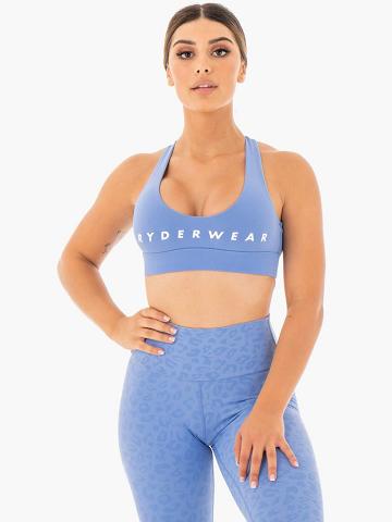 Ryderwear Women Sports Bra Wild Cross Over Women's Sports Bra Blue | CA1769RW