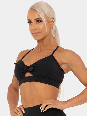 Ryderwear Women Sports Bra Wild Tied Up Women's Sports Bra Black | CA1675FM