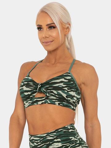 Ryderwear Women Sports Bra Wild Tied Up Women's Sports Bra Tiger Green | CA1703HK