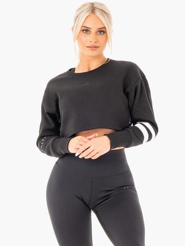 Ryderwear Women Sweaters Motion Cropped Women's Sweaters Black | CA1526XF