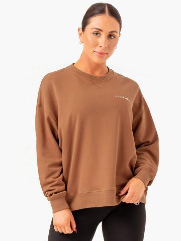 Ryderwear Women Sweaters Recover Lightweight Women's Sweaters Mocha | CA1515PQ