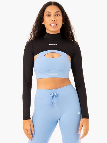 Ryderwear Women Sweaters Replay Super Crop Women's Sweaters Black | CA1567PQ