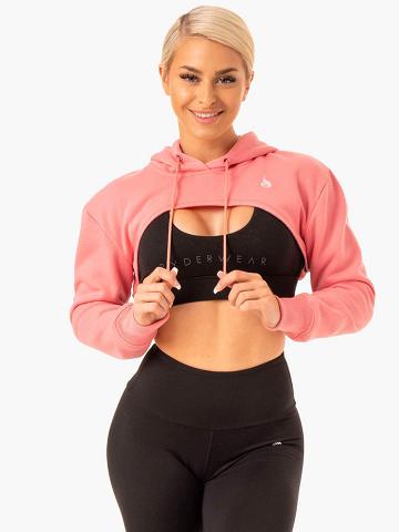 Ryderwear Women Sweaters Staples Super Crop Women's Sweaters Rose Pink | CA1566OR