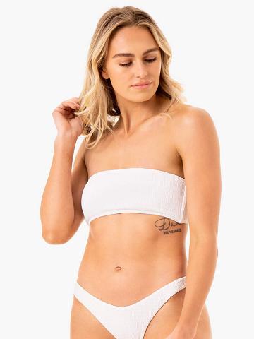 Ryderwear Women Swimwear Paradise Bandeau Bikini Top Women's Swimwear White | CA1494GL