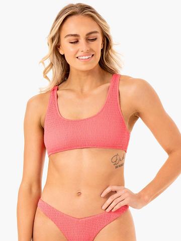 Ryderwear Women Swimwear Paradise Scoop Bikini Top Women's Swimwear Coral | CA1487IS