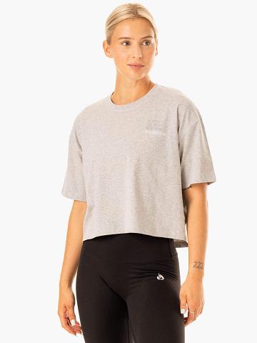 Ryderwear Women T Shirts Edit Women's T Shirts Grey Marl | CA1394LH