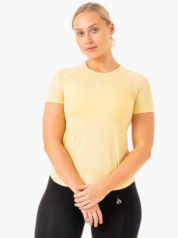 Ryderwear Women T Shirts Level Up Training Women's T Shirts Butter | CA1364GL