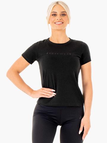 Ryderwear Women T Shirts Motion Women's T Shirts Black | CA1459YU