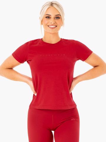 Ryderwear Women T Shirts Motion Women's T Shirts Red | CA1460UT