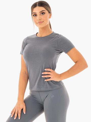 Ryderwear Women T Shirts Motion Women's T Shirts Charcoal | CA1461IS