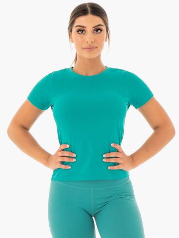 Ryderwear Women T Shirts Motion Women's T Shirts Teal | CA1463PQ