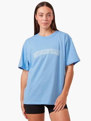 Ryderwear Women T Shirts Oversized Women's T Shirts Sky Blue | CA1406TV