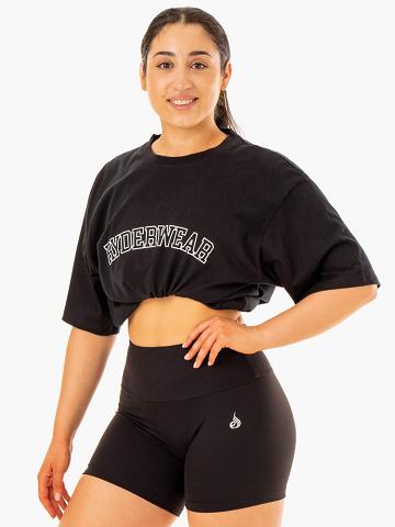 Ryderwear Women T Shirts Oversized Women's T Shirts Black | CA1414DN