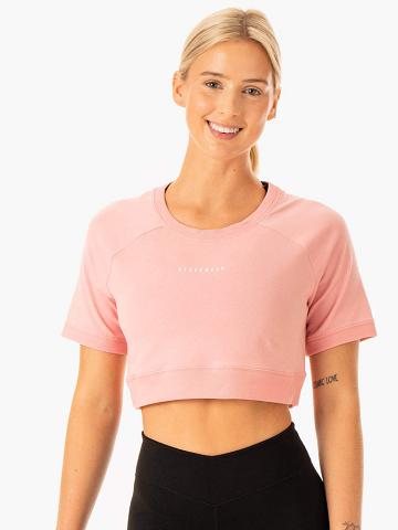 Ryderwear Women T Shirts Revival Cotton Women's T Shirts Pink | CA1402QZ