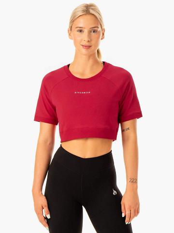 Ryderwear Women T Shirts Revival Cotton Women's T Shirts Red | CA1403WY