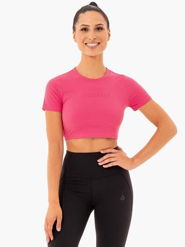 Ryderwear Women T Shirts Sola Fitted Women's T Shirts Pink | CA1455WY