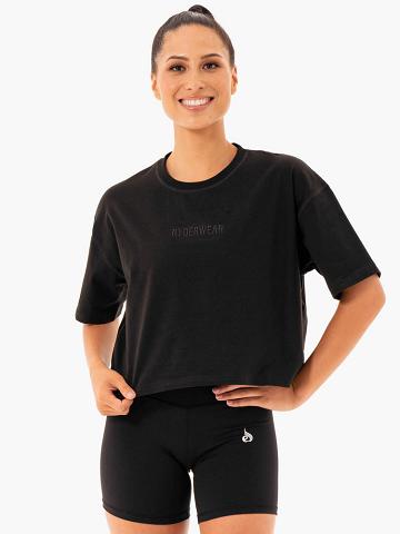 Ryderwear Women T Shirts Studio Women's T Shirts Black | CA1453MA