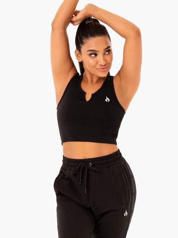 Ryderwear Women Tanks Base V Split Women's Tanks Black | CA1137CE