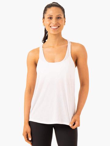 Ryderwear Women Tanks Elevate Singlet Women's Tanks White | CA1272QZ