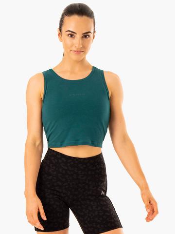 Ryderwear Women Tanks Evolution Cotton Women's Tanks Teal | CA1221WY