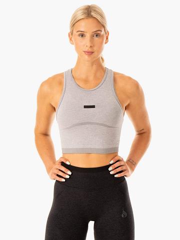 Ryderwear Women Tanks Excel Seamless Women's Tanks Grey Marl | CA1235HK