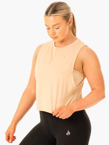 Ryderwear Women Tanks Flow Scoop Women's Tanks Sand | CA1341KI