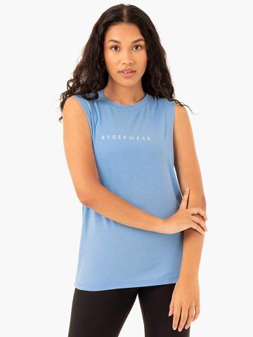 Ryderwear Women Tanks Foundation Muscle Women's Tanks Sky Blue | CA1298QZ