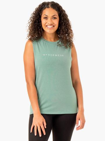 Ryderwear Women Tanks Foundation Muscle Women's Tanks Sage | CA1331IS