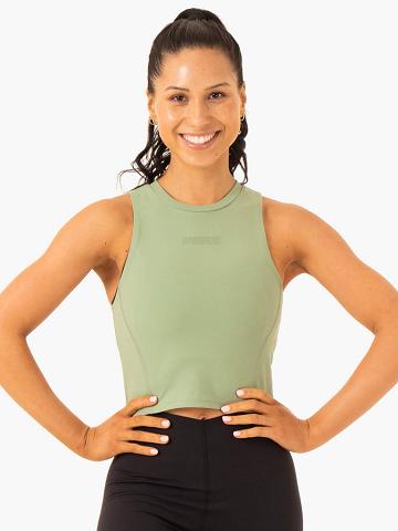 Ryderwear Women Tanks Highlight Compression Women's Tanks Moss Green | CA1317ZG