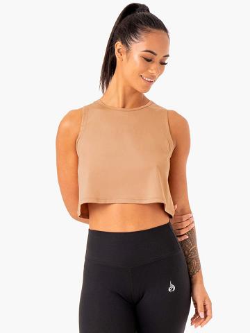 Ryderwear Women Tanks Hybrid Muscle Women's Tanks Tan | CA1160LH