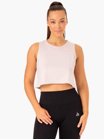 Ryderwear Women Tanks Hybrid Muscle Women's Tanks Ivory | CA1171RW