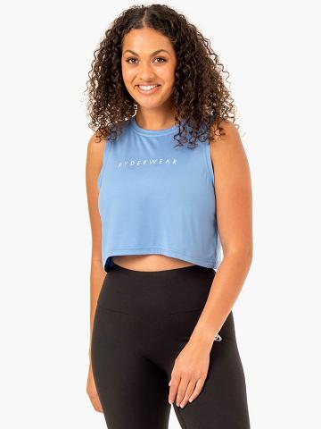 Ryderwear Women Tanks Hybrid Muscle Women's Tanks Sky Blue | CA1252UT