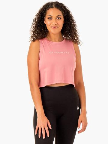 Ryderwear Women Tanks Hybrid Muscle Women's Tanks Blush Pink | CA1273WY