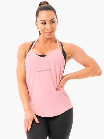 Ryderwear Women Tanks Luxe T-Back Women's Tanks Pink | CA1215CE