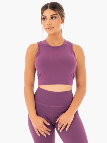 Ryderwear Women Tanks Motion Crop Top Women's Tanks Purple | CA1195WY