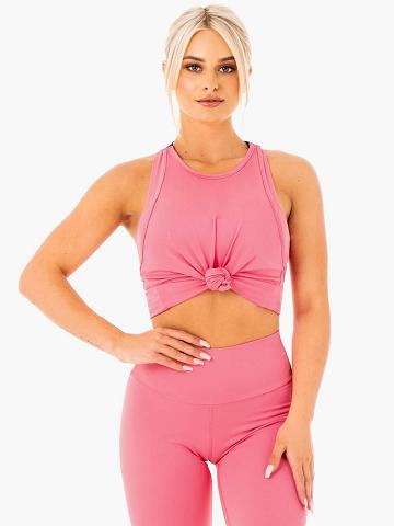 Ryderwear Women Tanks Motion Slinky T-Back Women's Tanks Pink Lemonade | CA1142QZ