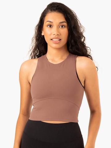 Ryderwear Women Tanks NKD Refine Women's Tanks Mocha | CA1212LH