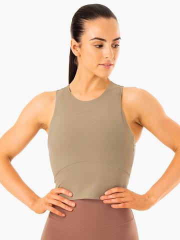 Ryderwear Women Tanks NKD Refine Women's Tanks Khaki | CA1222EX