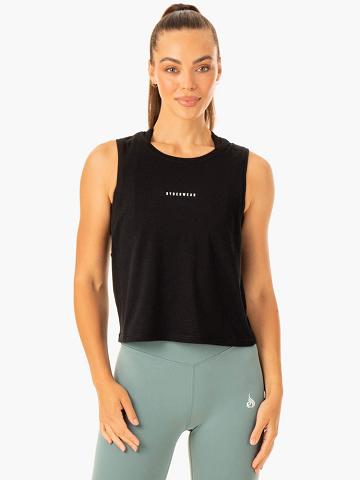 Ryderwear Women Tanks Revival Cotton Women's Tanks Black | CA1255PQ