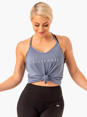 Ryderwear Women Tanks Staples Slinky T-Back Women's Tanks Steel Grey | CA1189CE