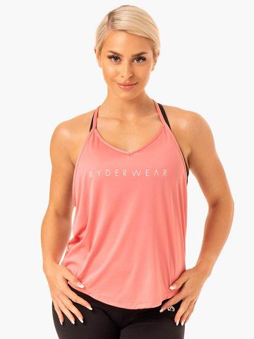 Ryderwear Women Tanks Staples Slinky T-Back Women's Tanks Rose Pink | CA1208GL