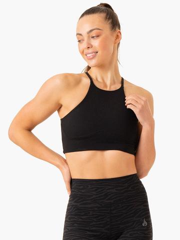 Ryderwear Women Tanks Transform Reversible Sports Crop Women's Tanks Black Zebra | CA1233FM