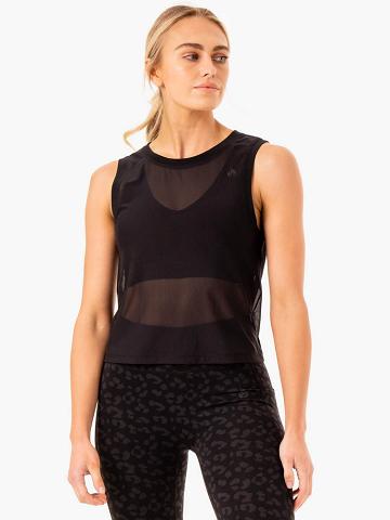 Ryderwear Women Tanks Ultra Mesh Women's Tanks Black | CA1144EX